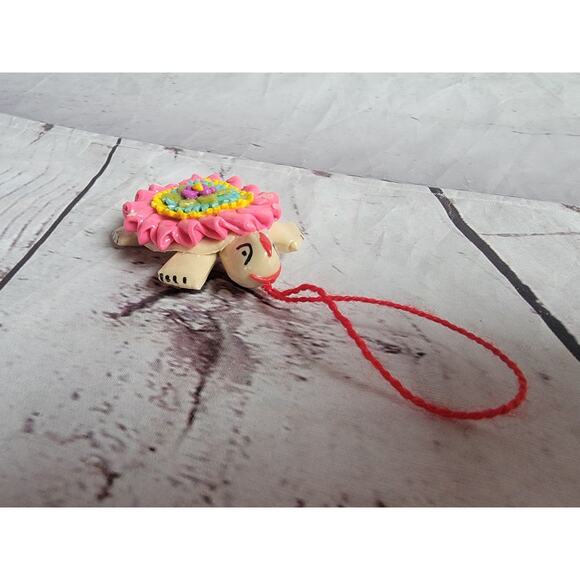 Clay Floral Turtle Ornament 2 Inch Long Handmade? Read - Picture 3 of 7